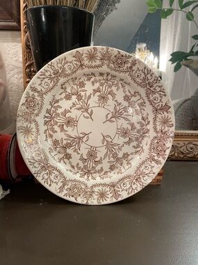 Antique T & R Boote England Brown Floral Transferware Plate